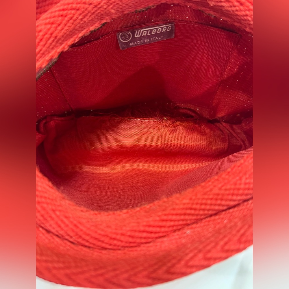 Vintage Walborg Made In Italy Red Woven Purse Handbag - Picture 7 of 8